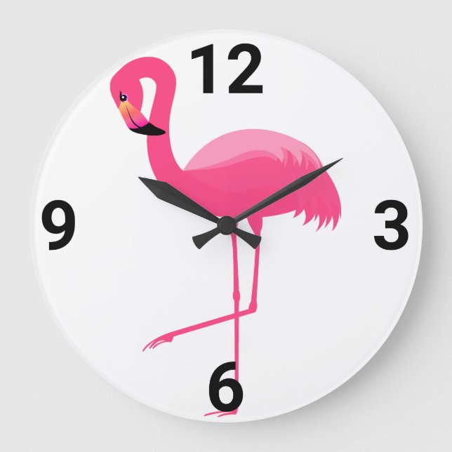 RELOJ DE LA PARED DE FLAMINGO BLANCO (Anverso)