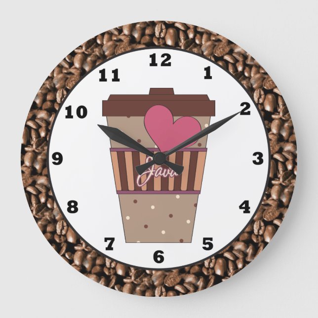 Reloj de la pared de la cocina de Java Coffee (Anverso)
