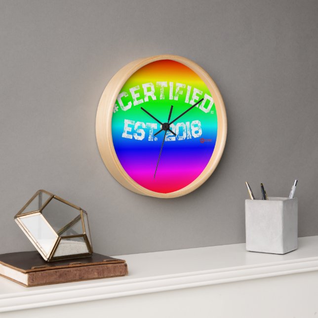 RELOJ DE LA PARED DE RAINBOW #CERTIFICADO (Oficina)