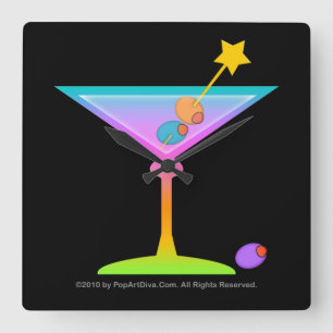 RELOJ DE LA PARED DE RAINBOW MARTINI