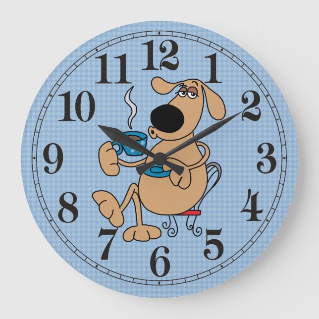 Reloj de la pared del perro del café (Anverso)