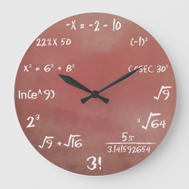 Reloj de la pared del test de matemáticas (Anverso)