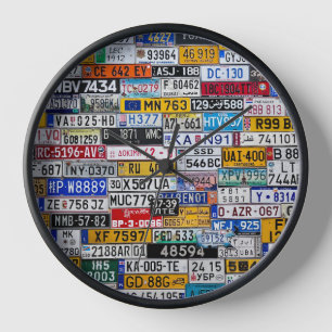 Reloj de la placa de la licencia
