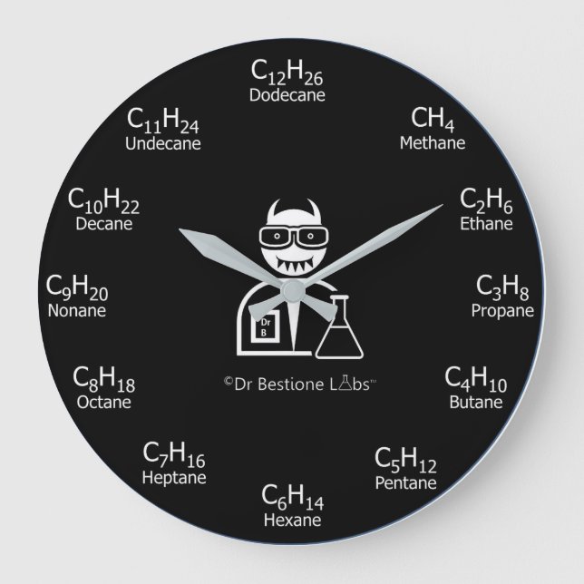 Reloj de la química orgánica - negro (Anverso)