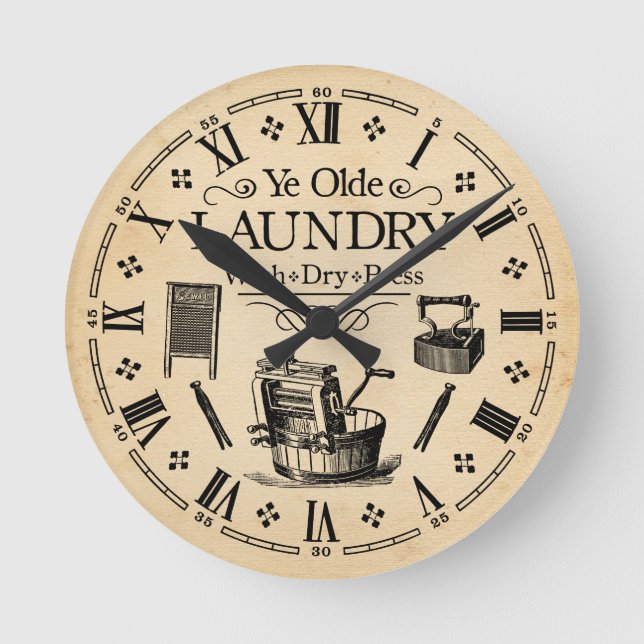 Reloj de la sala de lavandería de época (Anverso)