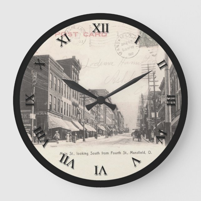 Reloj de la tarjeta postal Mansfield Ohio - Princi (Anverso)
