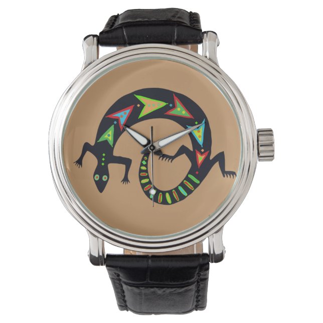 Reloj de lagartijas pintado (Anverso)
