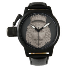 Reloj de leones coronado
