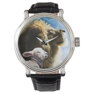 Reloj de leones y corderos