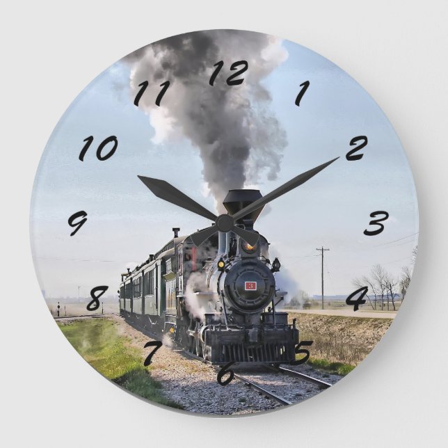 Reloj de locomotora redonda grande (Anverso)