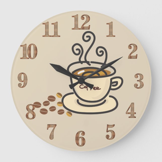 Reloj de los amantes del café del tiempo del café (Anverso)