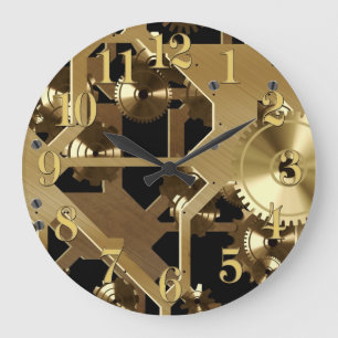 Reloj de los engranajes de reloj de pared divertid