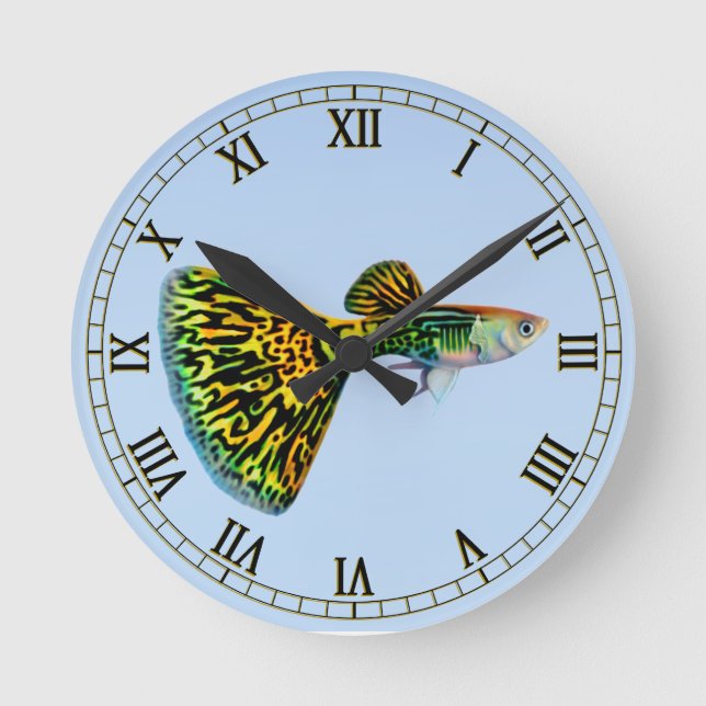 Reloj de lujo de los pescados del Guppy del piel (Anverso)