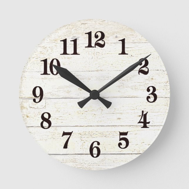 Reloj de madera blanca simple (Anverso)