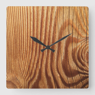 Reloj de madera del cuadrado de la mirada
