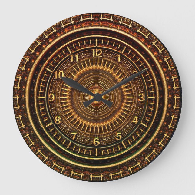 Reloj de madera esculpida de Faux (Anverso)