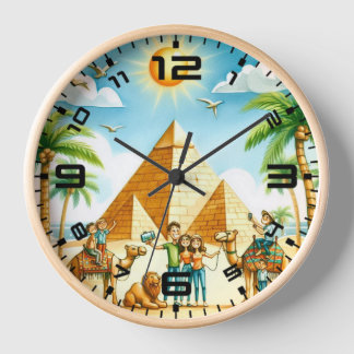 Reloj de madera natural de 10 pulgadas con tema de