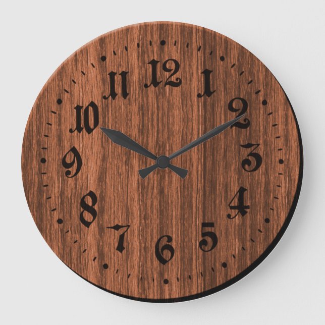 Reloj de madera ruda marrón (Anverso)