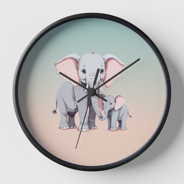 Reloj de mami y elefante de bebé (Anverso)
