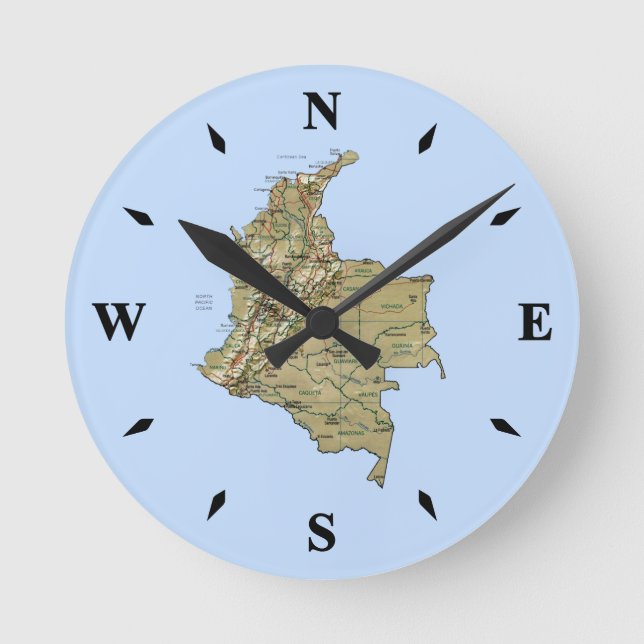 Reloj de mapa de Colombia (Anverso)