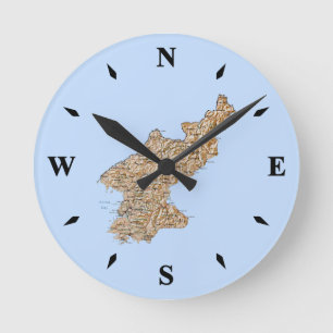 Reloj de mapa de Corea del Norte