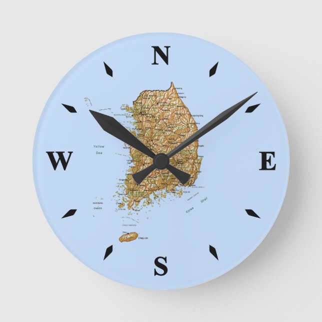 Reloj de mapa de Corea del Sur (Anverso)