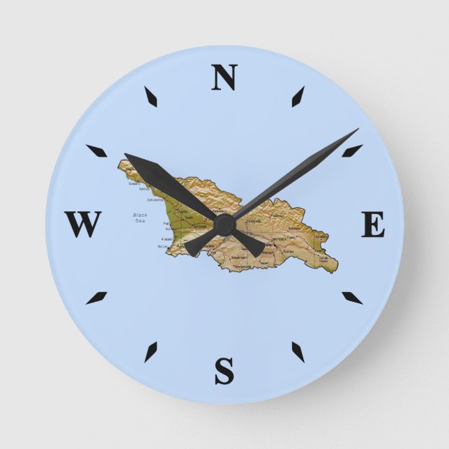 Reloj de mapa de Georgia (Anverso)