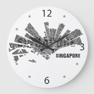 Reloj de mapa de Singapur