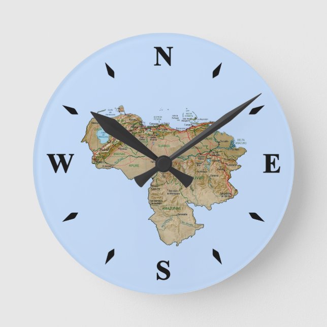 Reloj de mapa de Venezuela (Anverso)