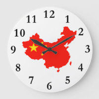 Reloj de mapa y bandera de China