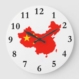Reloj de mapa y bandera de China