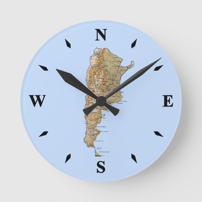 Reloj de mapas de Argentina (Anverso)