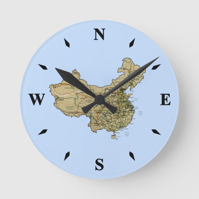 Reloj de mapas de China (Anverso)