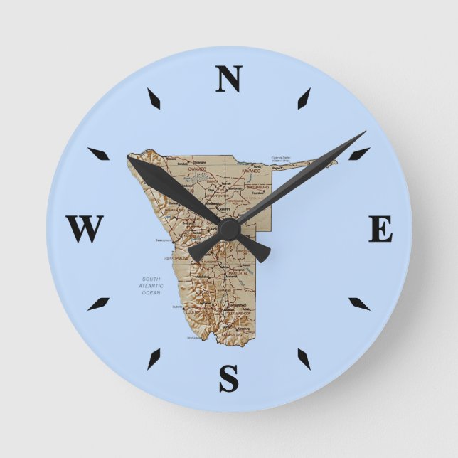 Reloj de mapas de Namibia (Anverso)