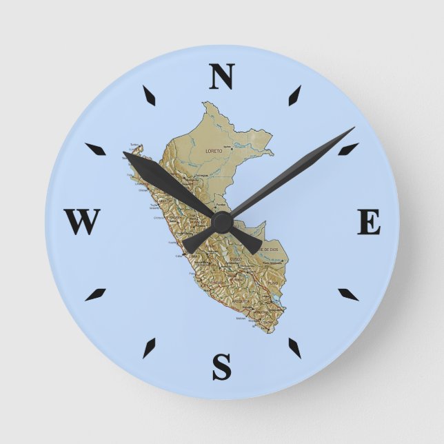 Reloj de mapas de Perú (Anverso)