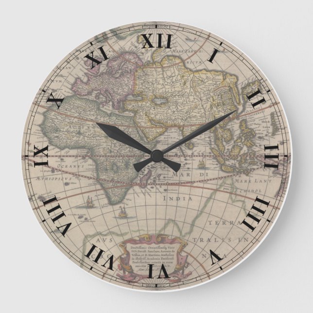 Reloj de mapas del mundo antiguo (Anverso)