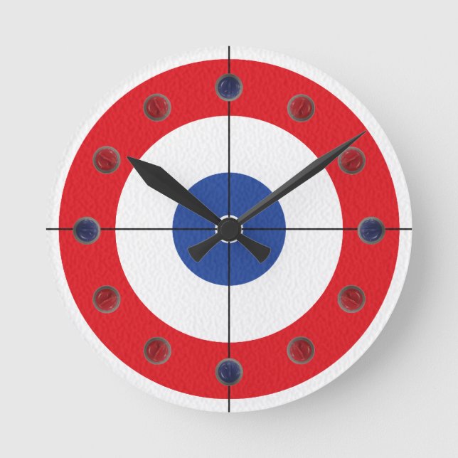 Reloj de marcador de rock de curling- (rojo) (Anverso)