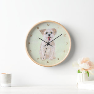 Reloj de Marco de Madera Natural Morkie
