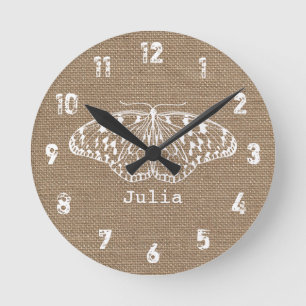 Reloj de mariposa inspirado en Burlap