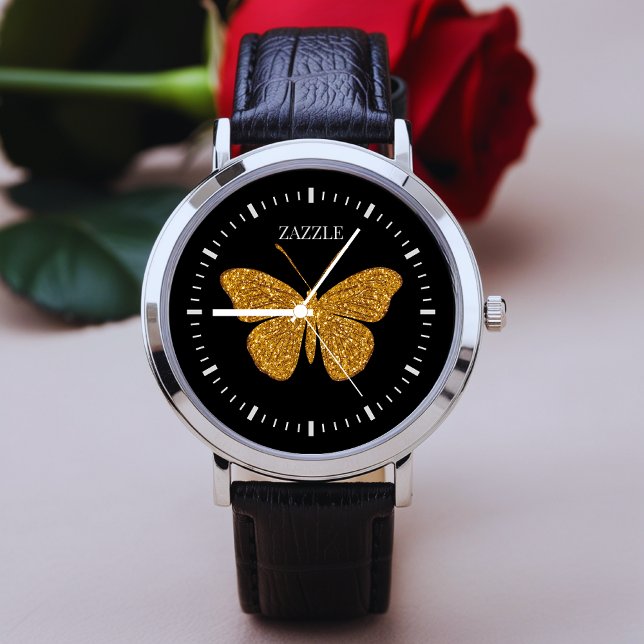 Reloj de mariposa Purpurina de oro (Subido por el creador)