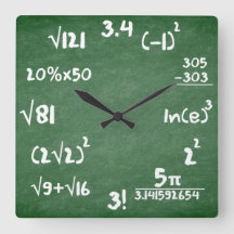 Reloj de matemáticas para amantes de las matemátic