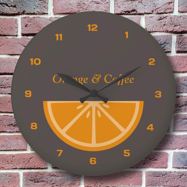 Reloj de media rebanada naranja con números (Orange Half-Slice Clock with Numbers)