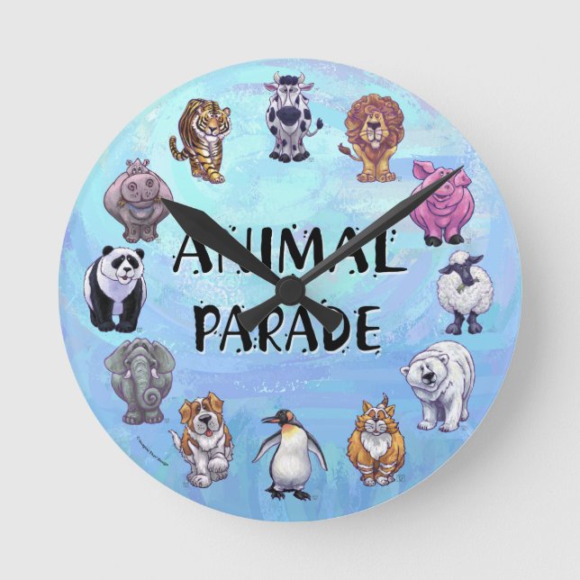 Reloj de menagerie de desfile animal (Anverso)