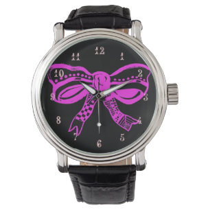 Reloj de moda de Bow rosa