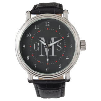 Reloj de monograma personalizado de clase masculin