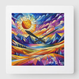 Reloj de montaña de vidrio contenido