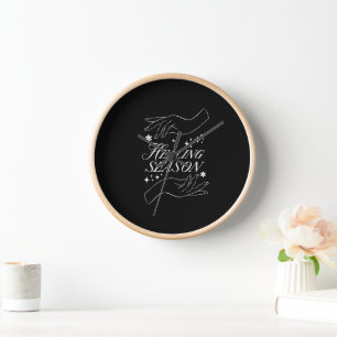 Reloj de Motivación Negro Reloj de Pared Manos de