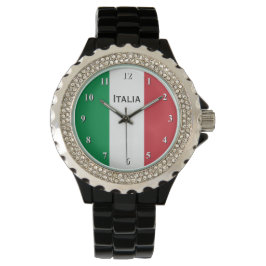 Reloj de muñeca de bandera italiana para hombres y