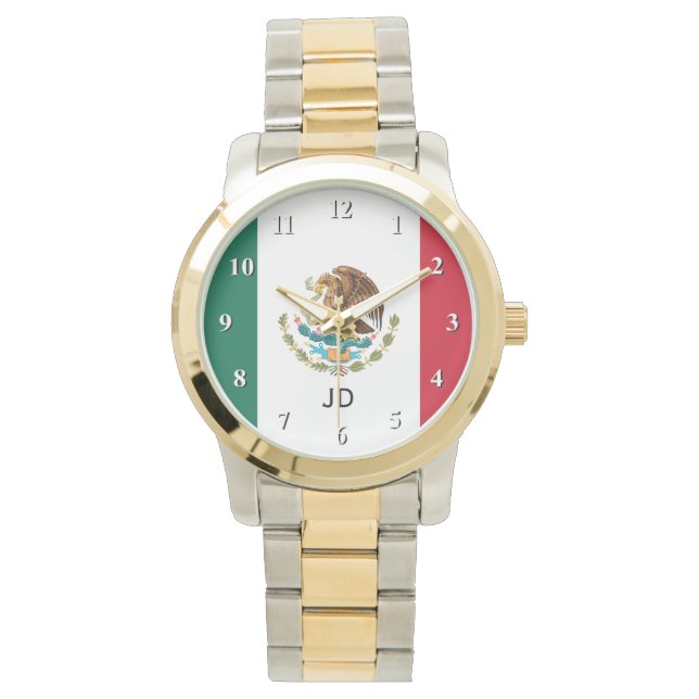 Reloj de muñeca de bandera mexicana para hombres y (Anverso)