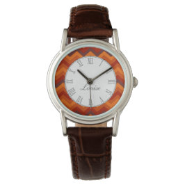 Reloj de muñeca de nombre de impresión rojo y nara